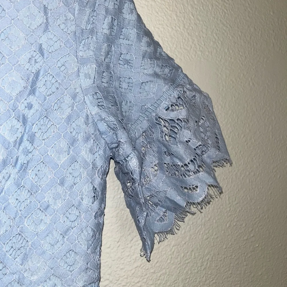JESSAKAE Delancey Street Lace Dress | Size XS | Color: Powder Blue - Picture 6 of 6
